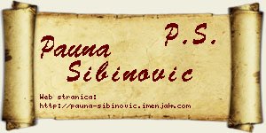 Pauna Sibinović vizit kartica